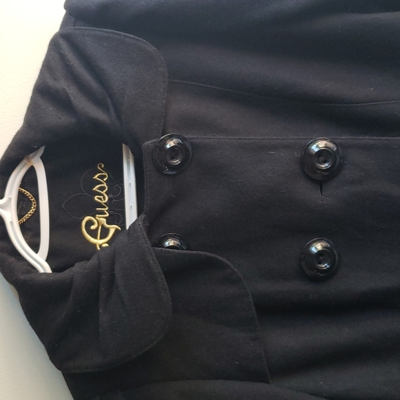 Guess Wool Blend Peplum Double Breasted Jacket - Picture 3 of 11